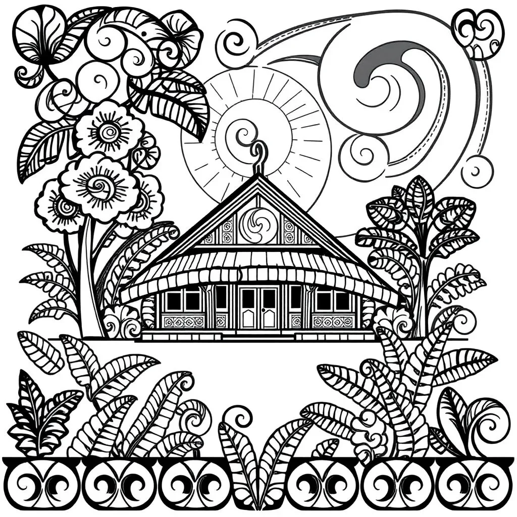 Family sharing cultural stories illustration