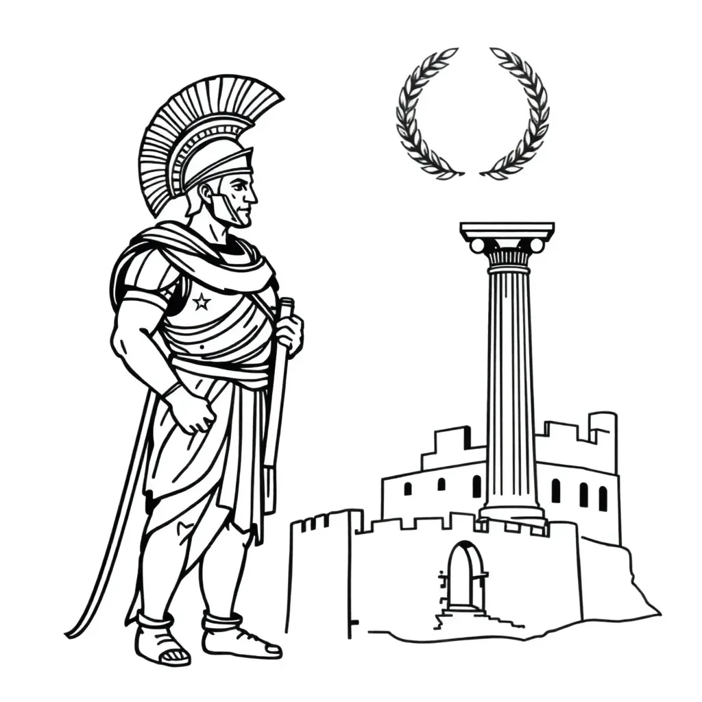 Roman soldiers and timeline illustration