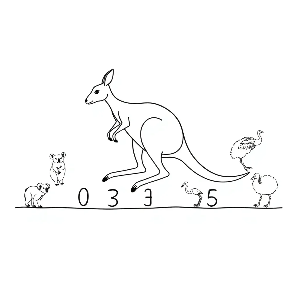 Number line with arrows showing subtraction