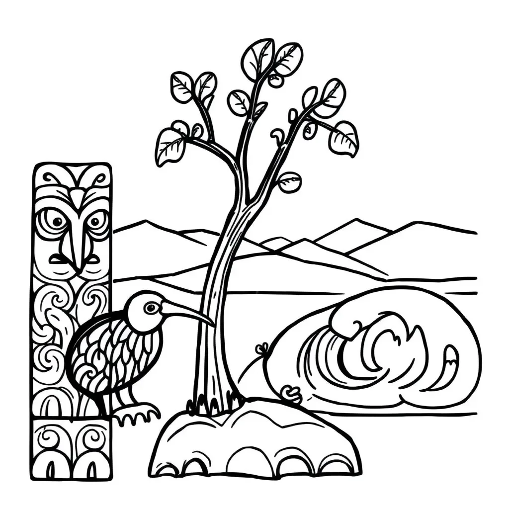 Te reo Māori vocabulary illustration