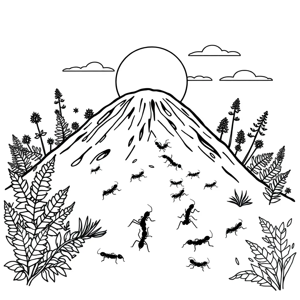 Ant illustration showing body parts