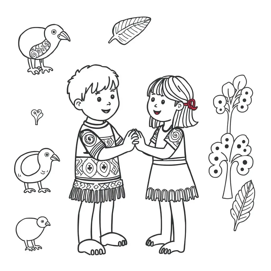 Māori greeting illustration