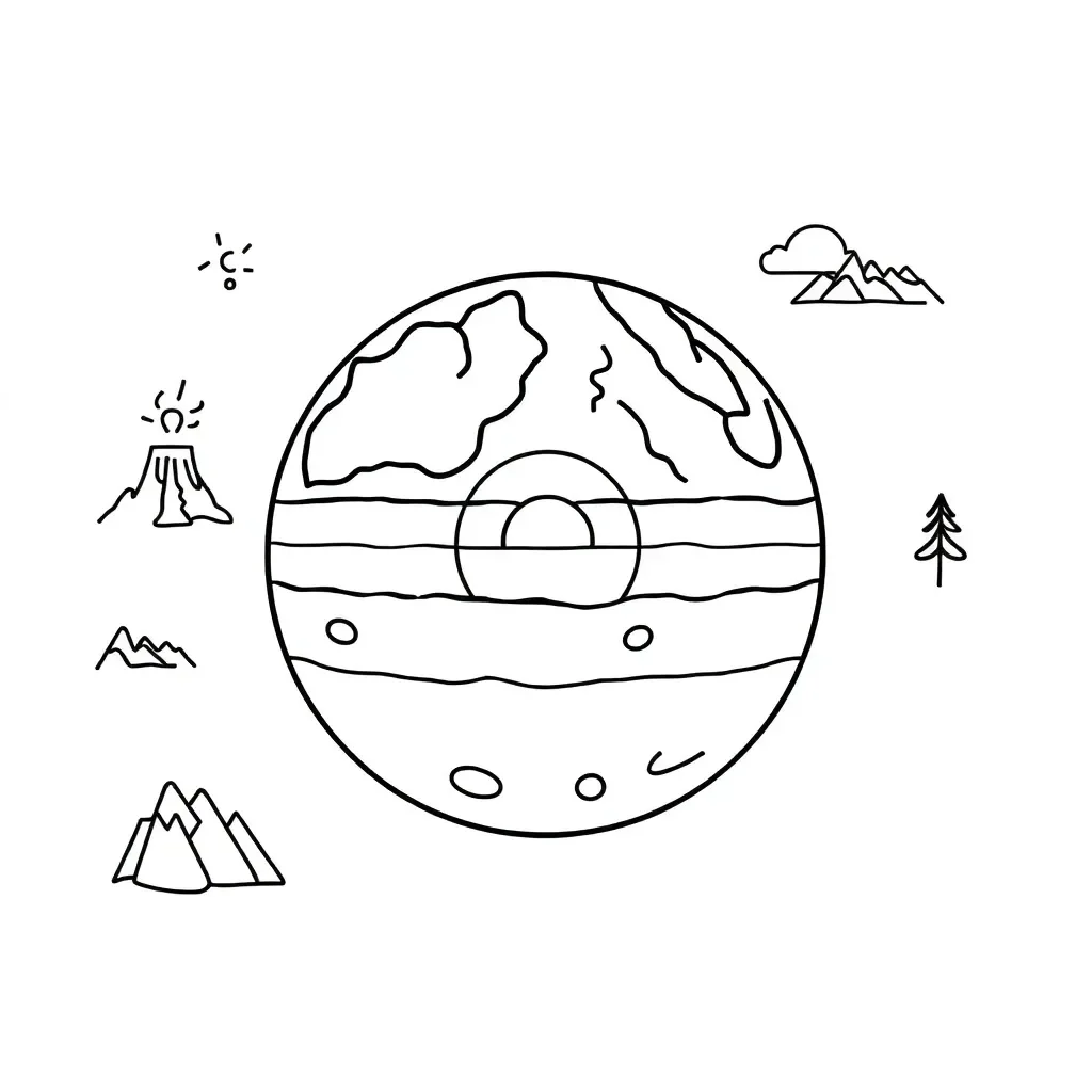 Earth's layers diagram