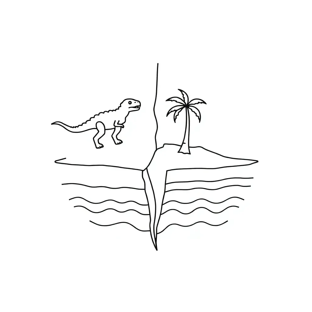 Fossil specimens and continental drift illustration