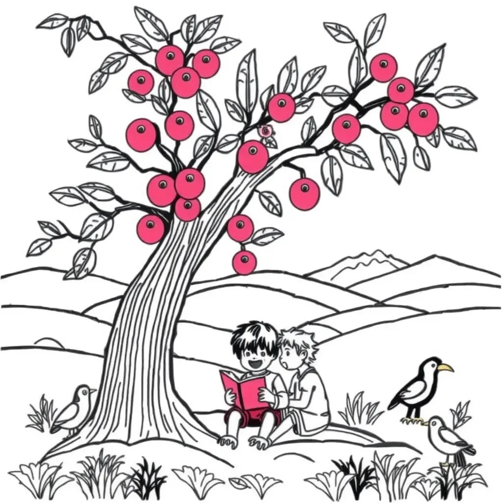 Cleo the horse and duck friendship illustration