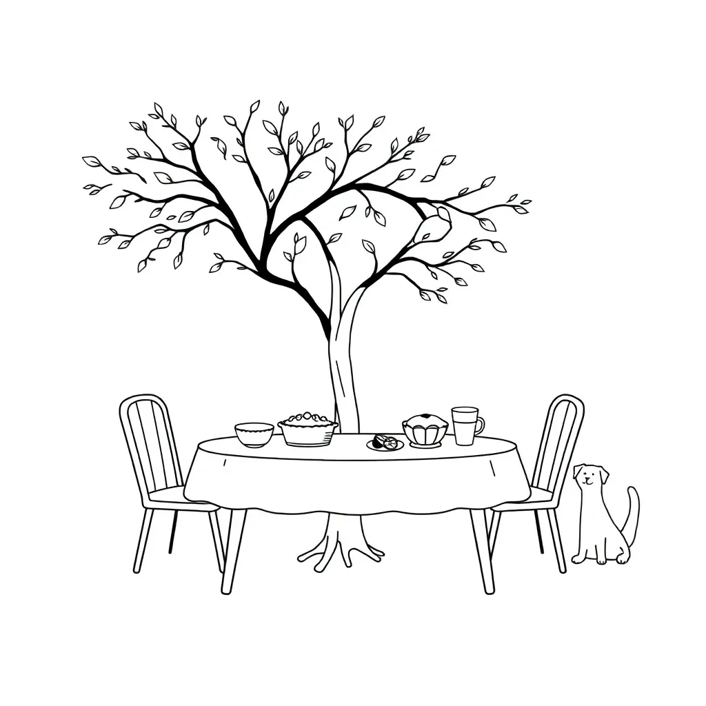 French family scene illustration