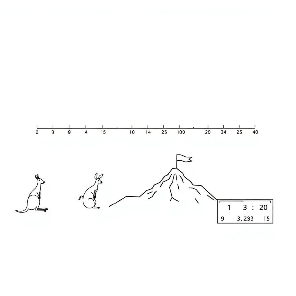 Number line with positive and negative integers