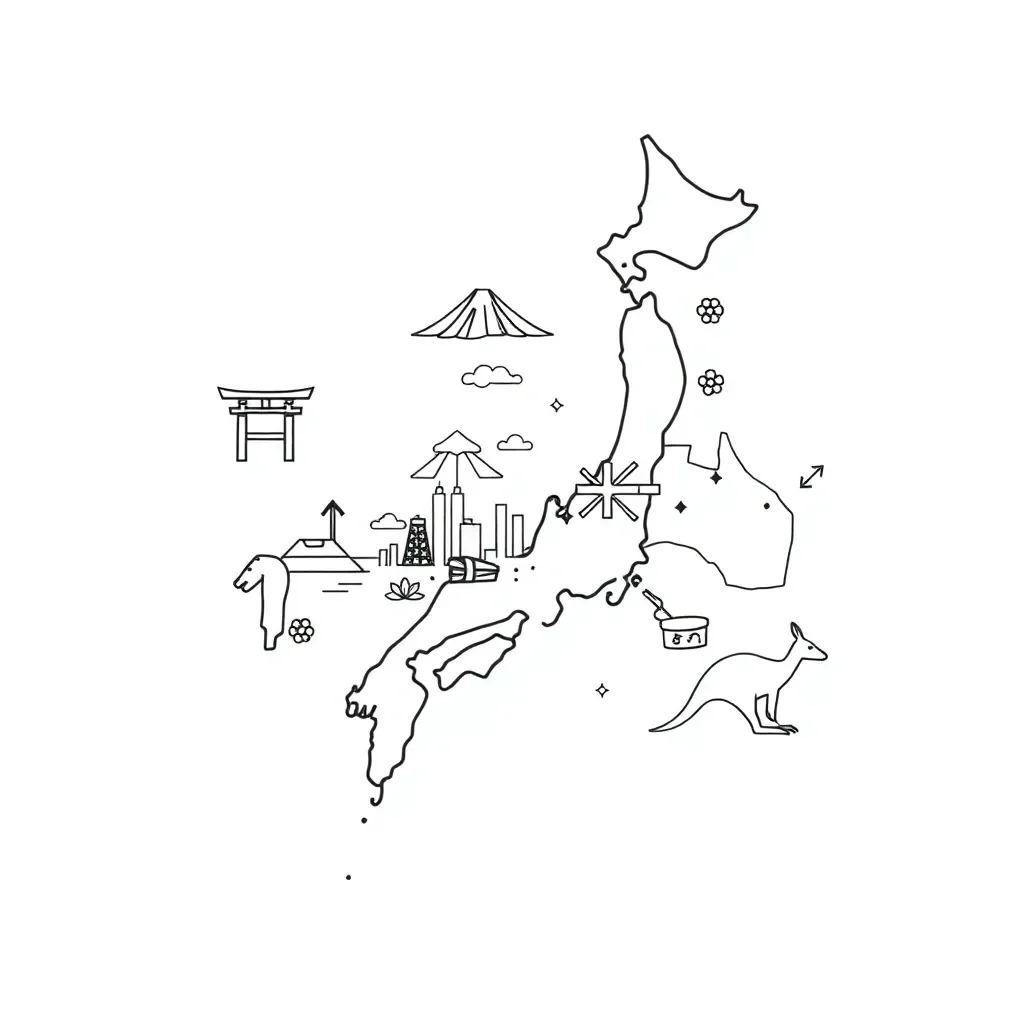 Map of Japan showing main islands