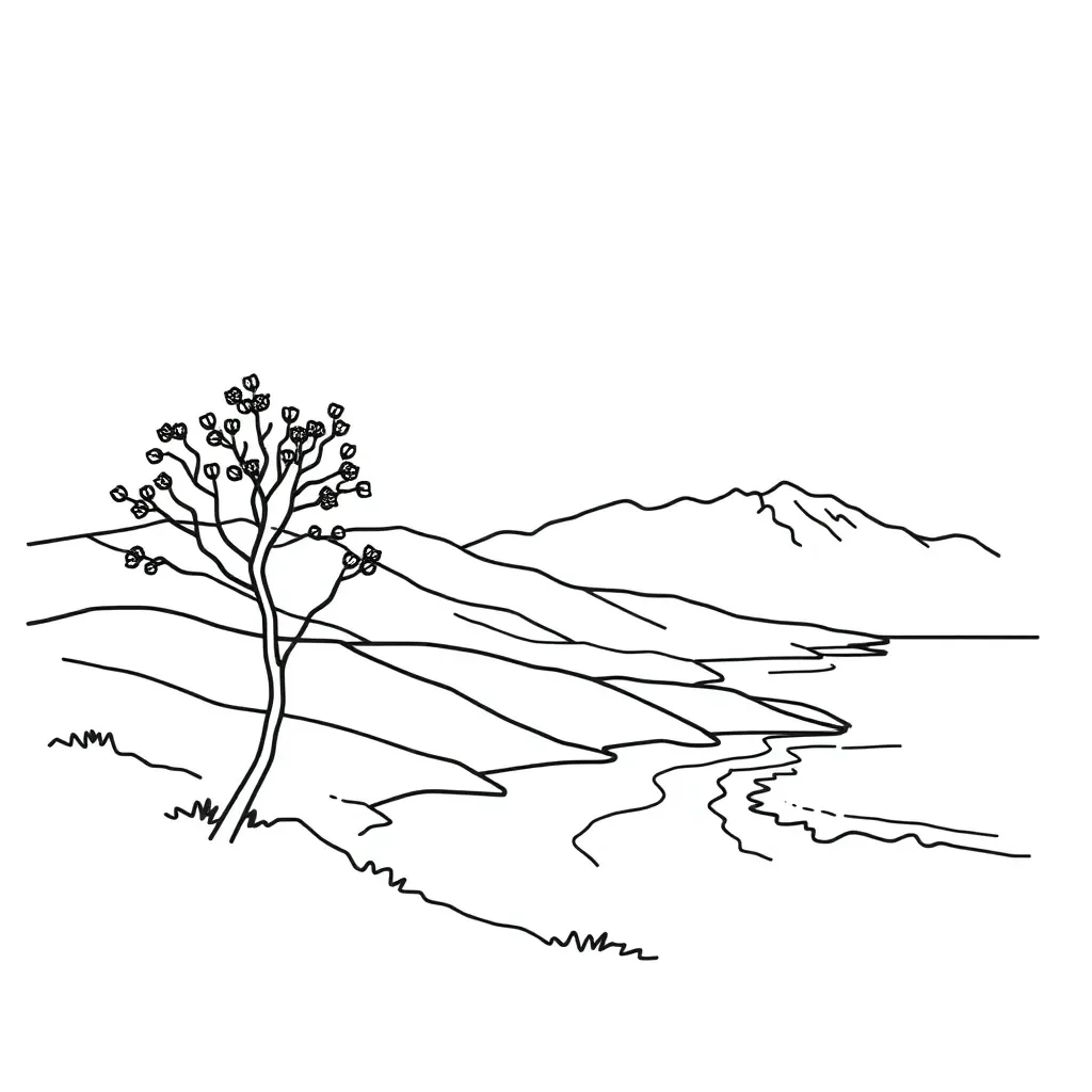 Rural New Zealand landscape illustration