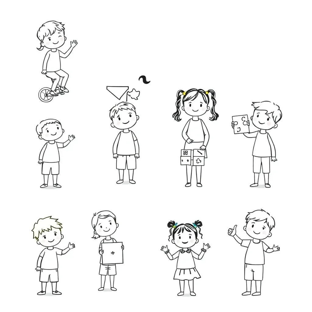 Children showing confidence in various activities