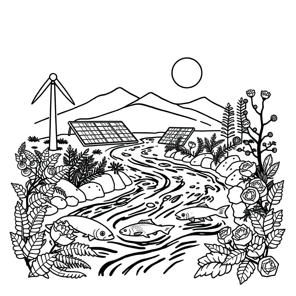 Energy types illustration with bouncing ball