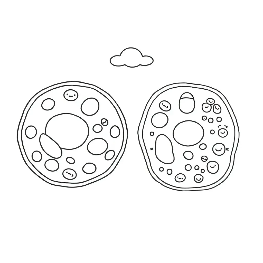 Animal and plant cell diagrams