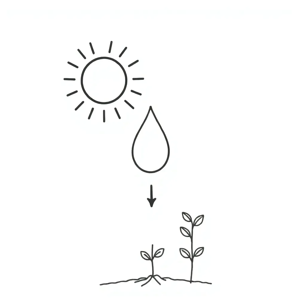 Happy plant with sunlight