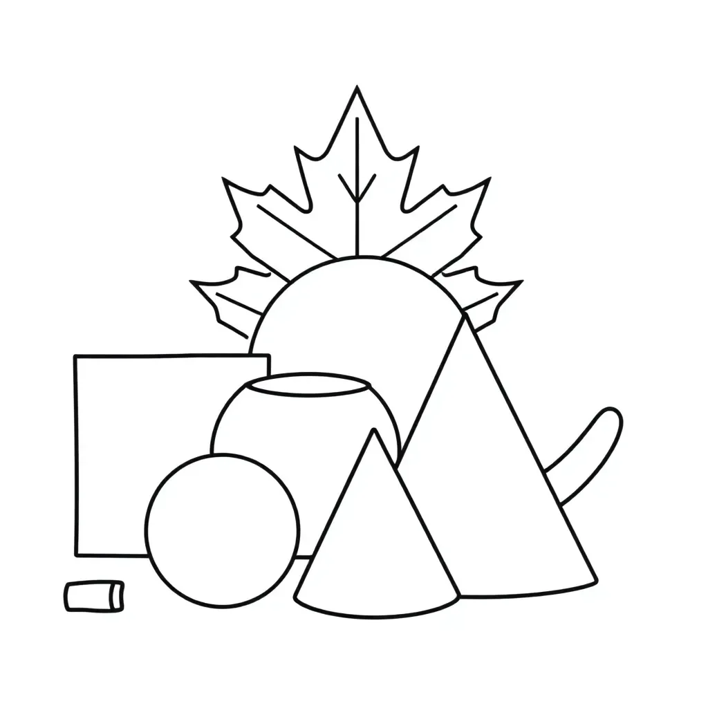 3D shapes illustration