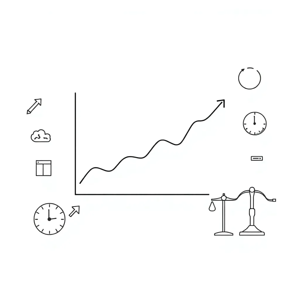 Graph showing rate of change with arrows