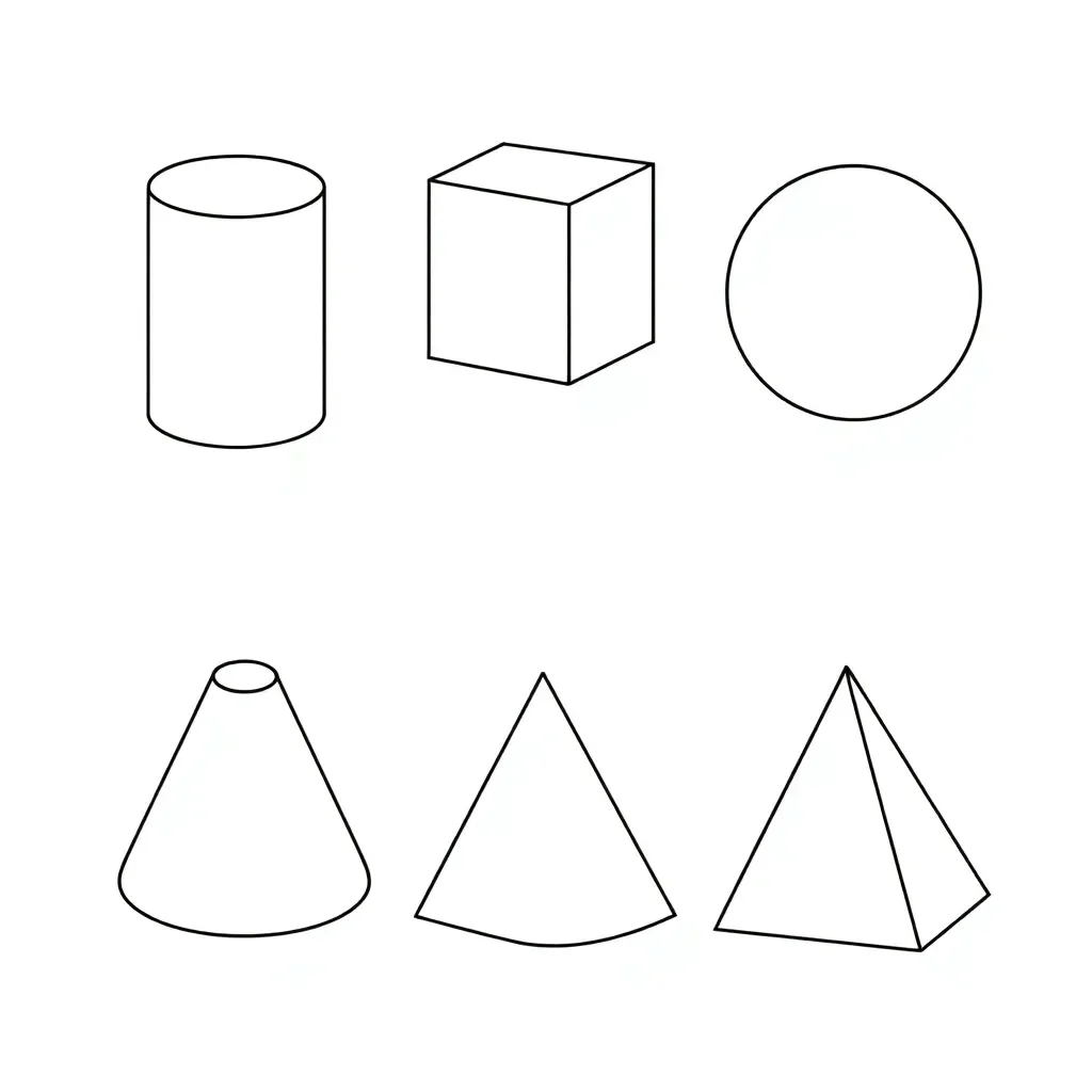 Various 3D shapes illustration