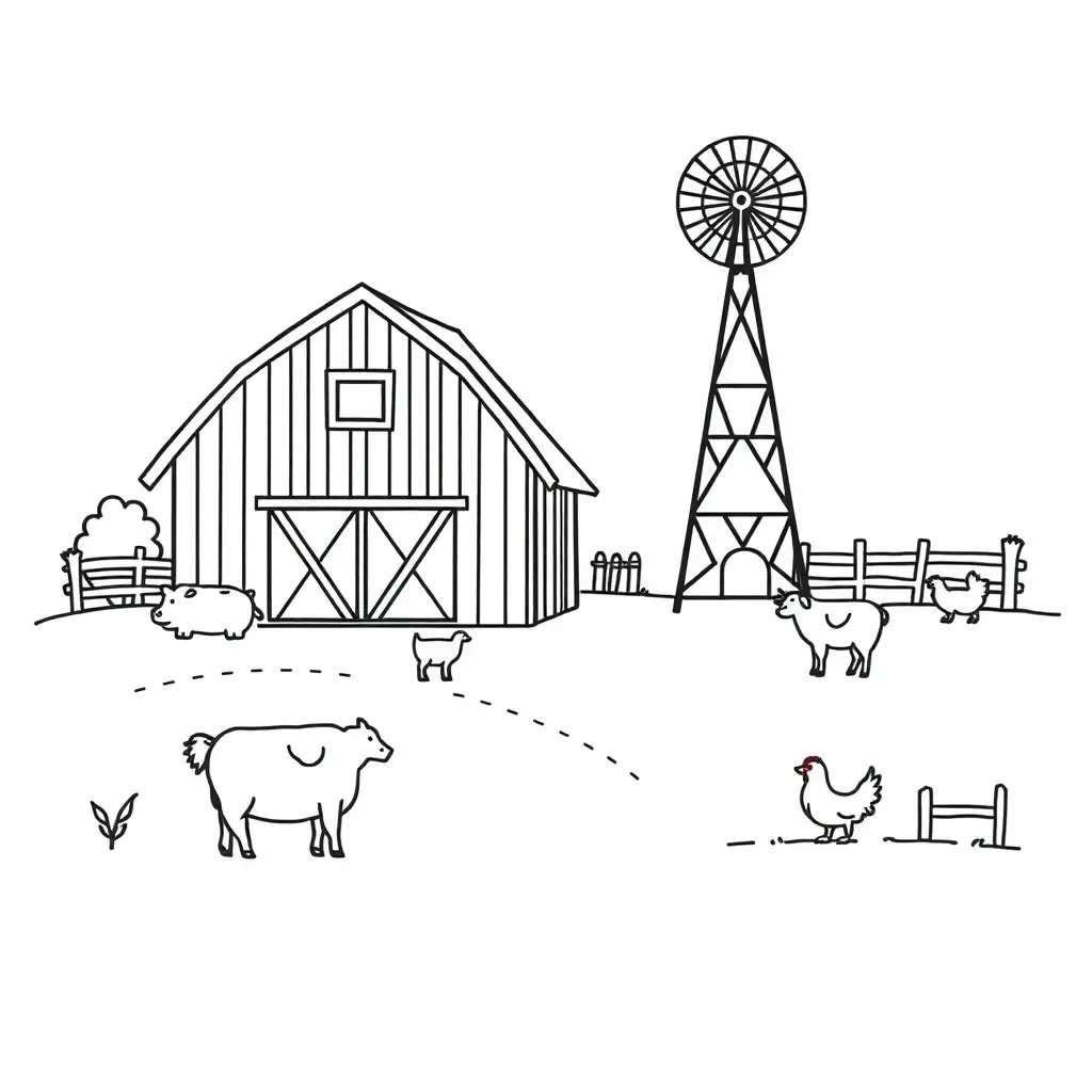 Farm animals illustration