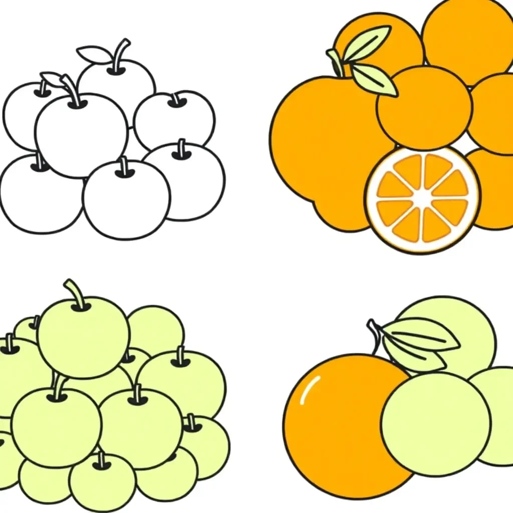 Colorful counters and objects for ratio comparison