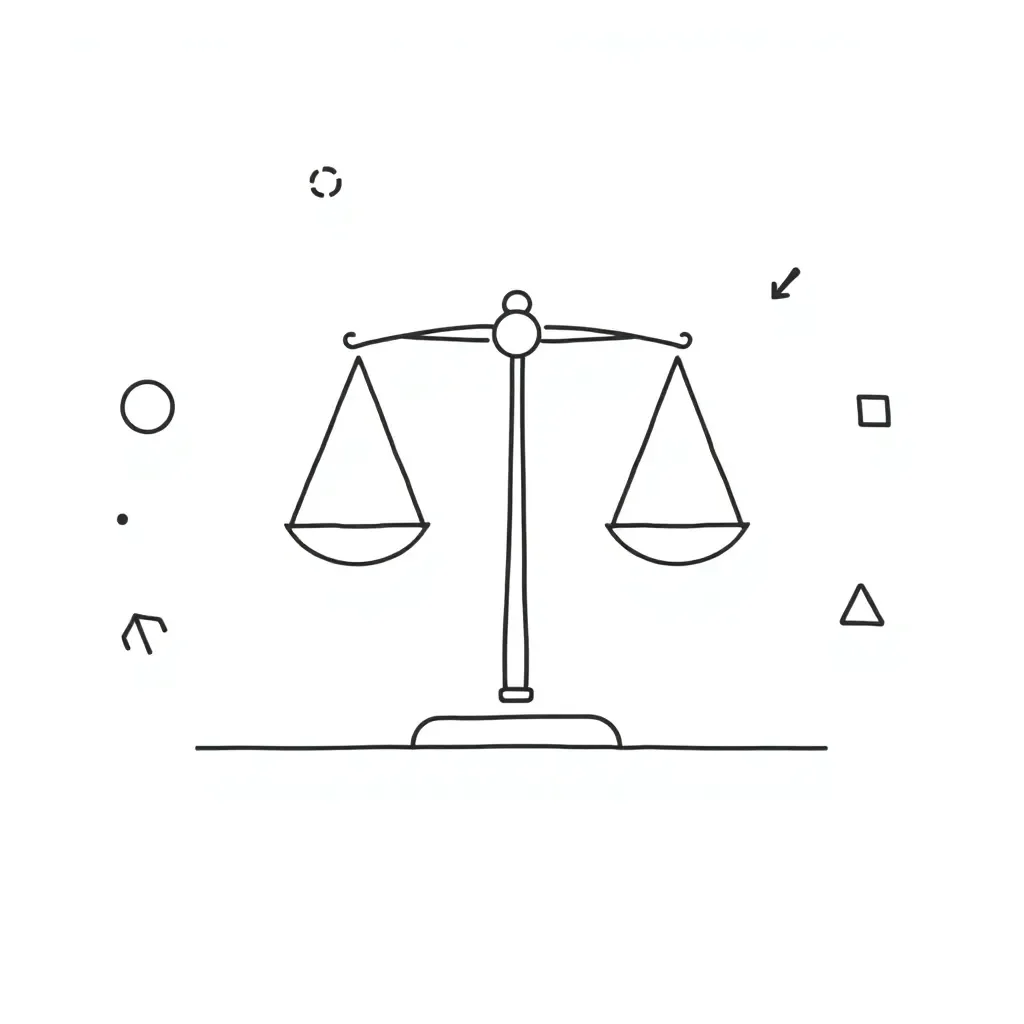 Balance scale showing equation solving