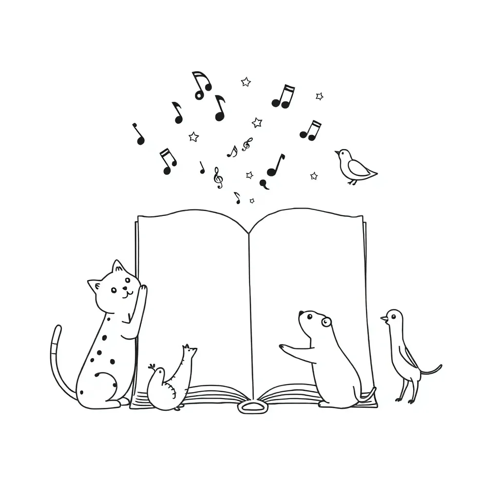 Children reading poems with rhyming words