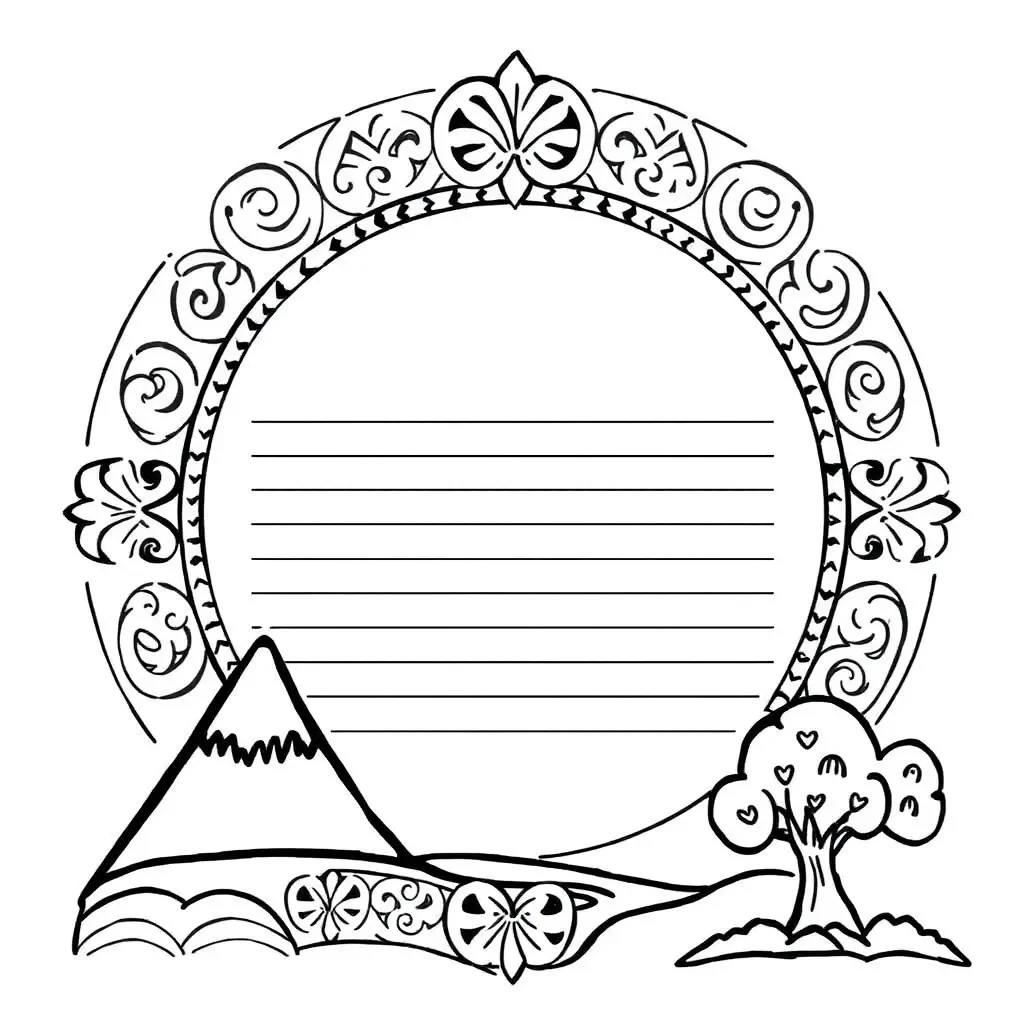 Māori koru pattern border