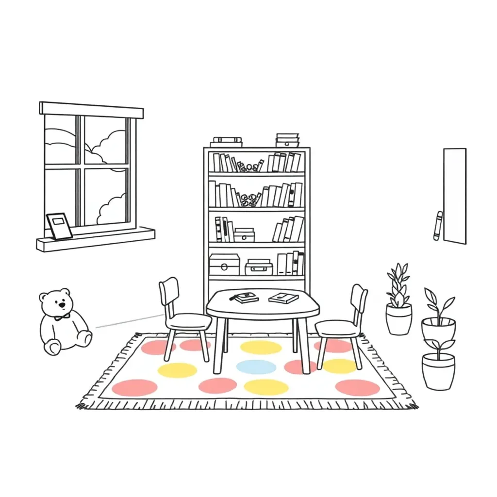 Children reading books illustration