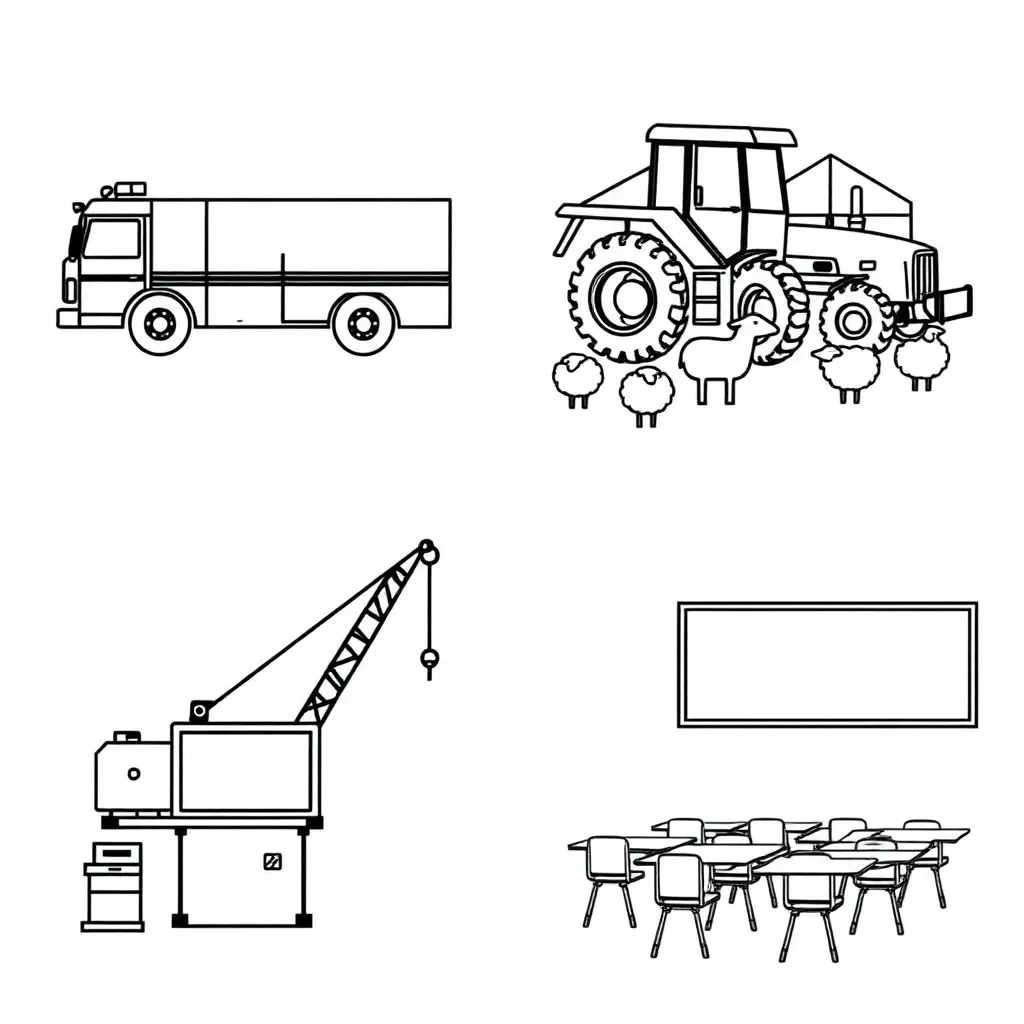 People working in different workplaces