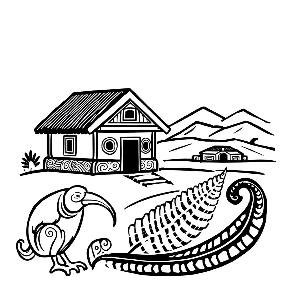 New Zealand historical timeline illustration