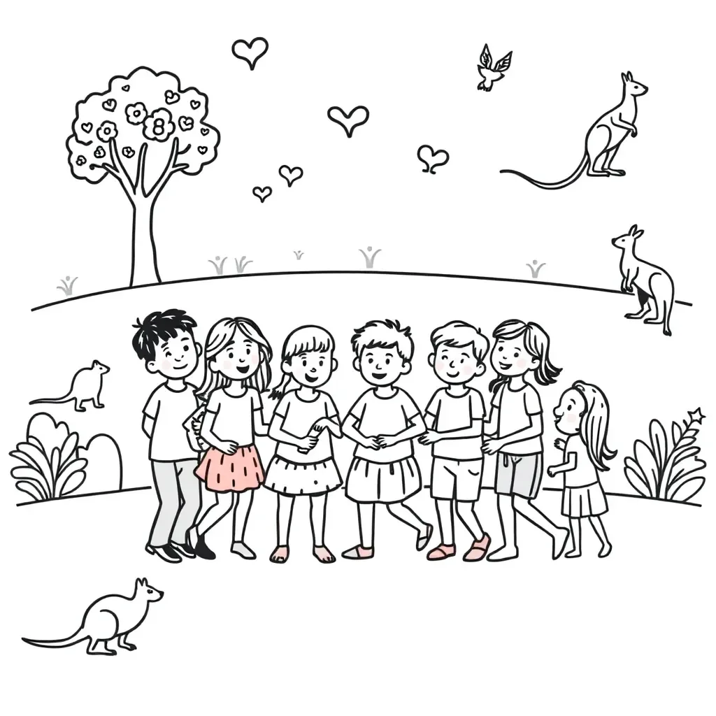 People holding hands in a circle representing community