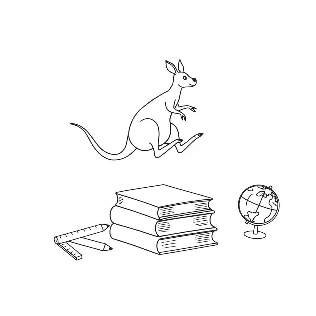 Student with books and pencil