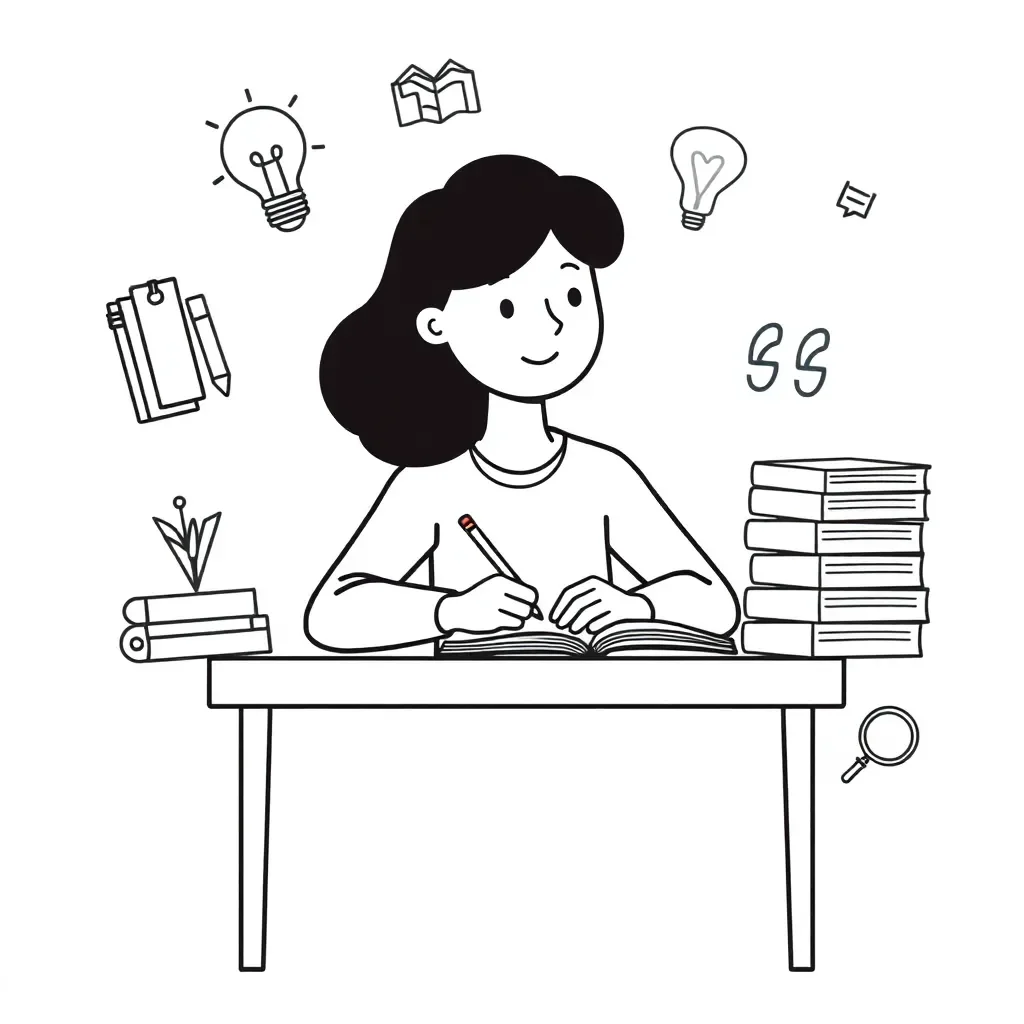Student writing with proper citation