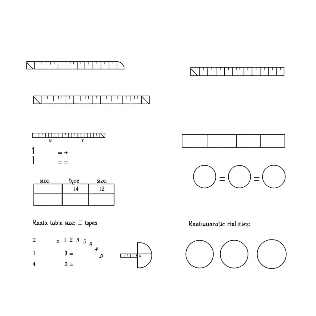 Tape diagram and ratio table illustration