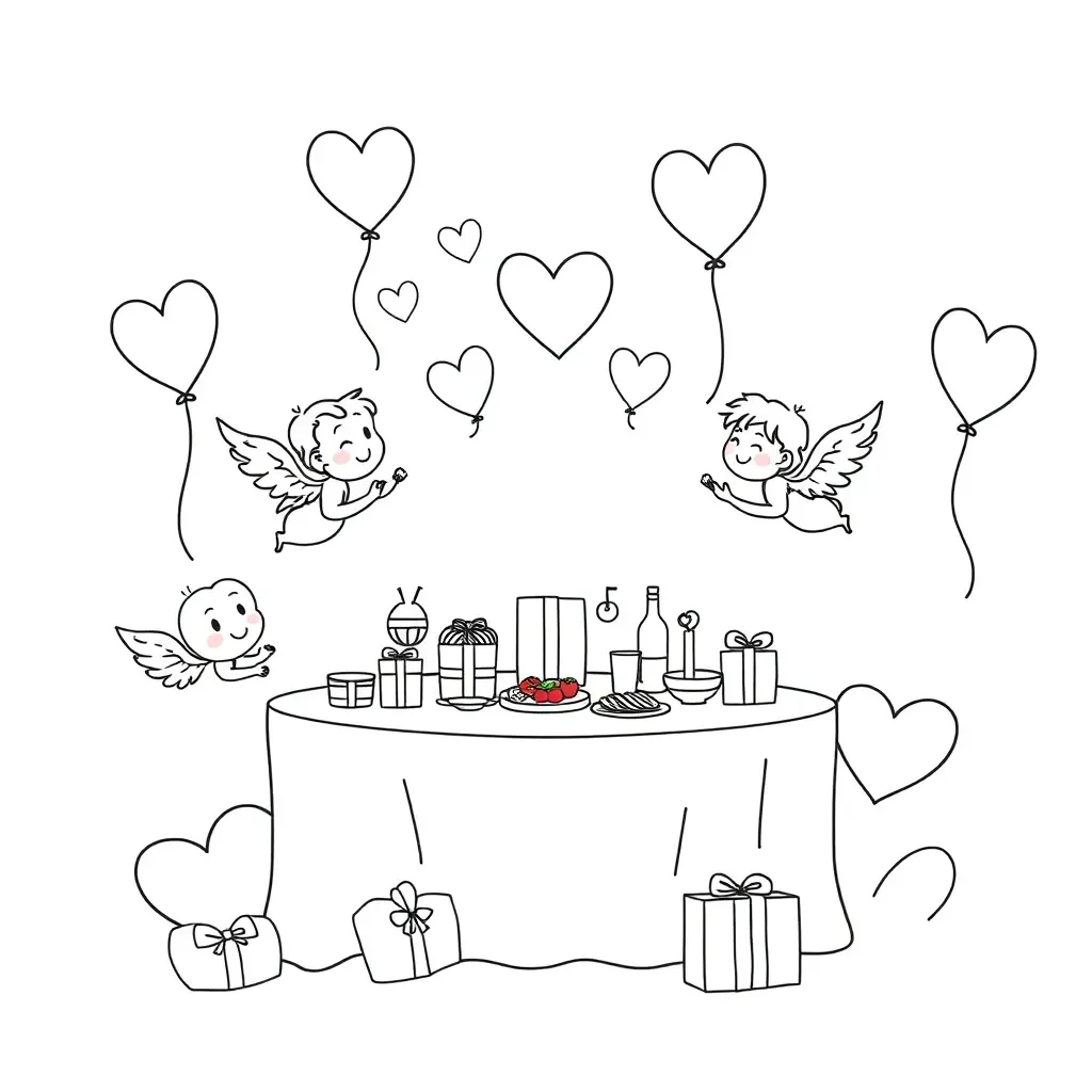 Valentine's Day party illustration
