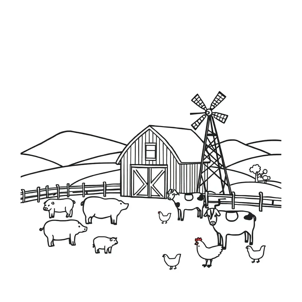 Farm animals illustration