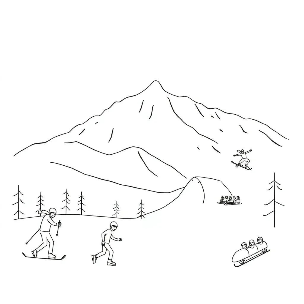 Winter Olympics sports illustration