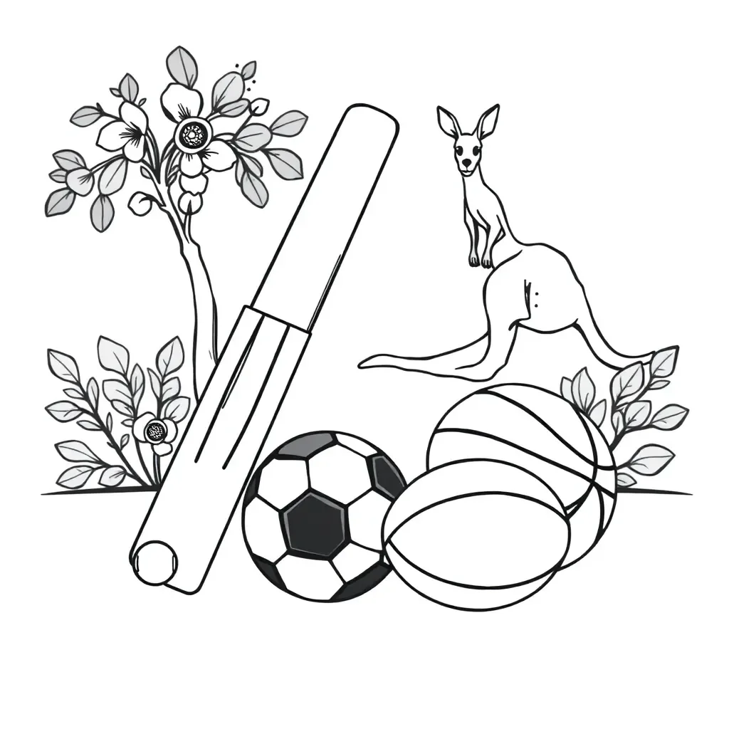 Sports equipment illustration