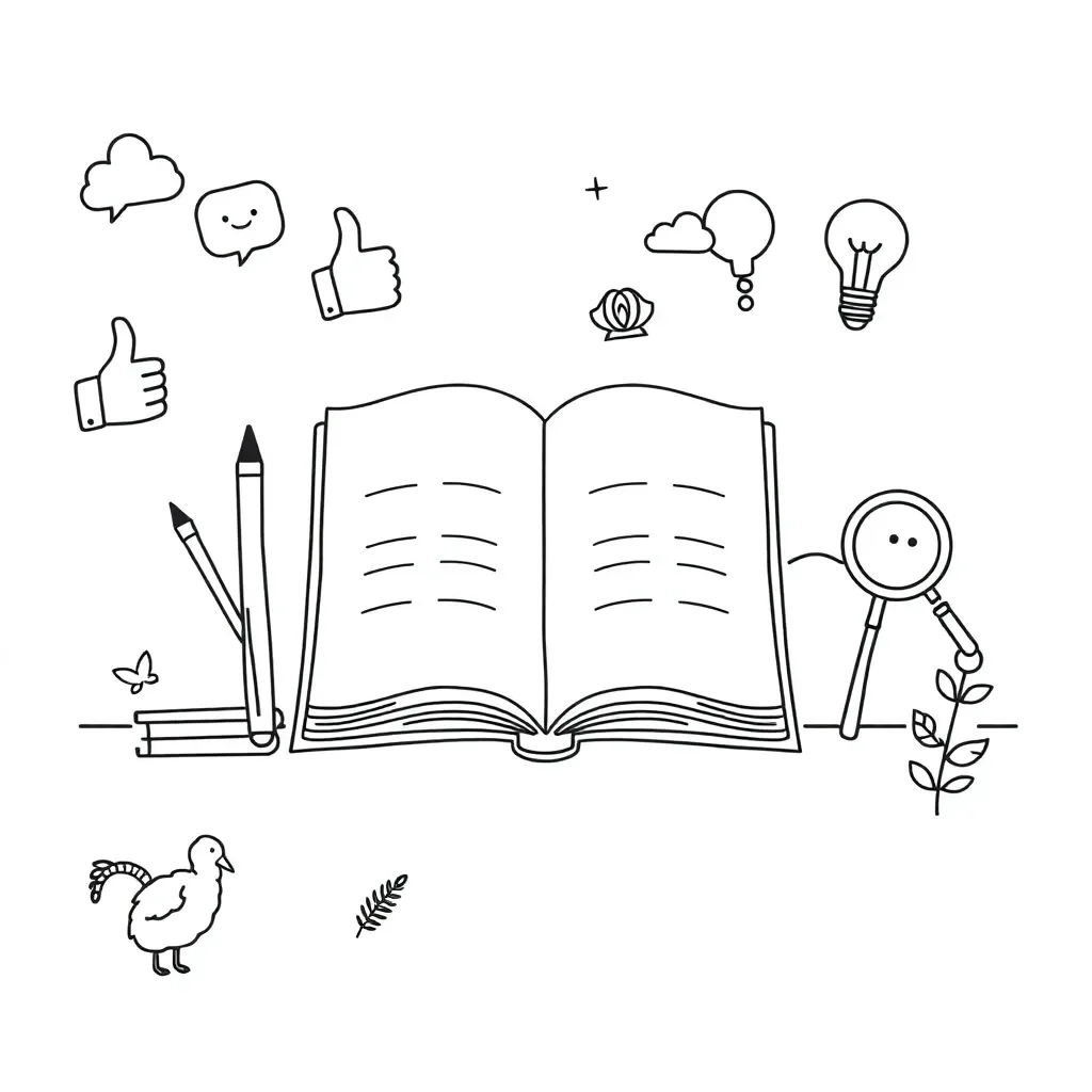 Happy children writing stories