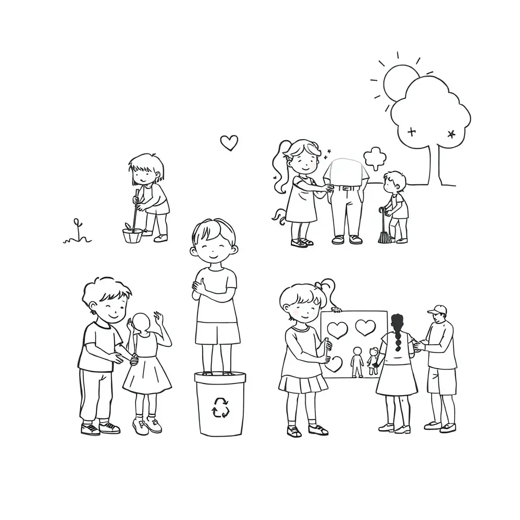People helping in community