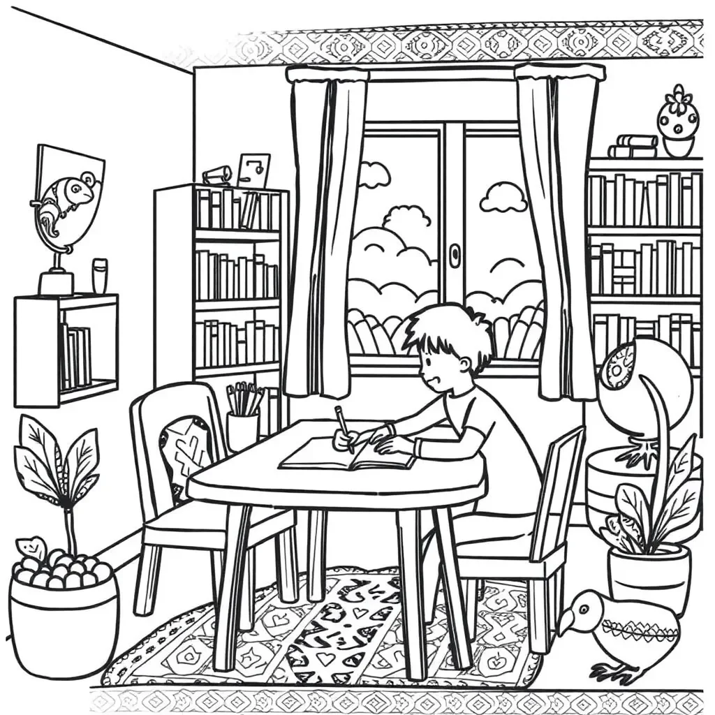 Parent and child writing together