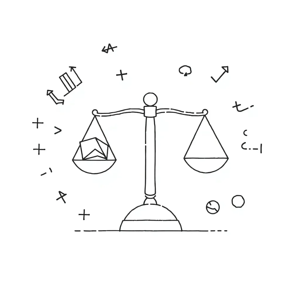 Algebra symbols and equations illustration