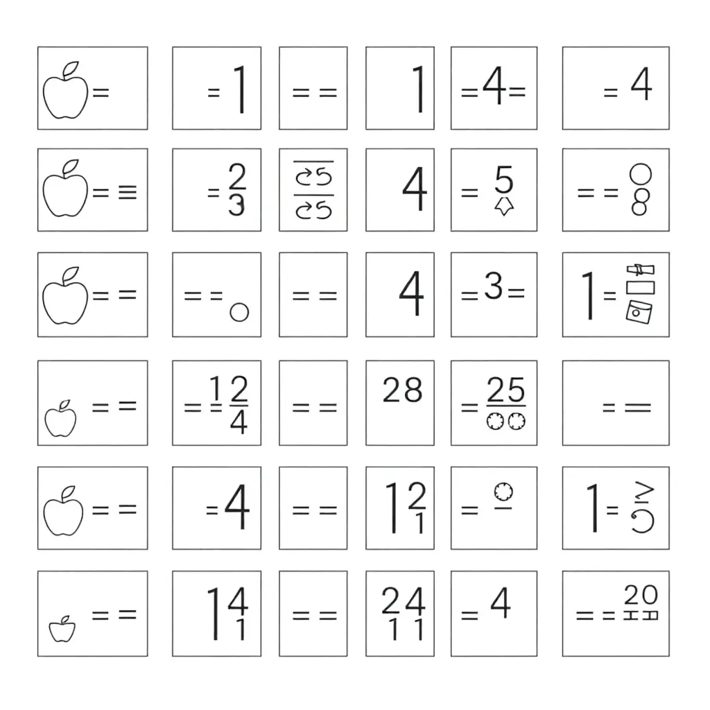 Multiplication cards illustration