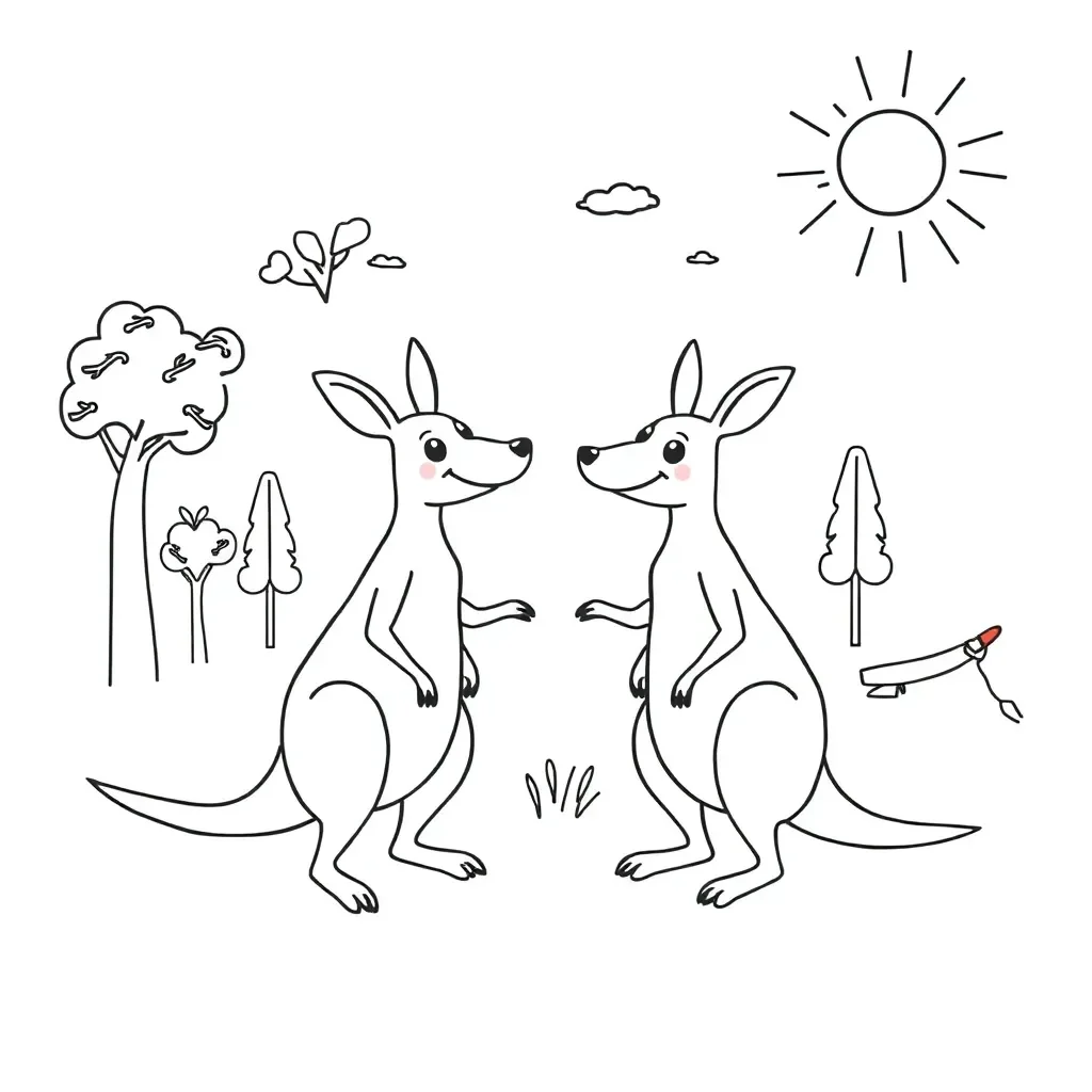 Two characters having a conversation with speech bubbles