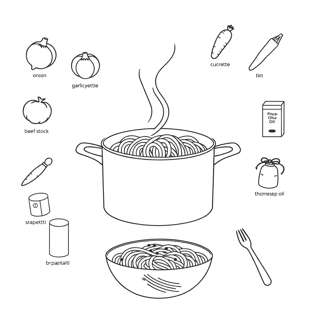 Spaghetti Bolognese illustration
