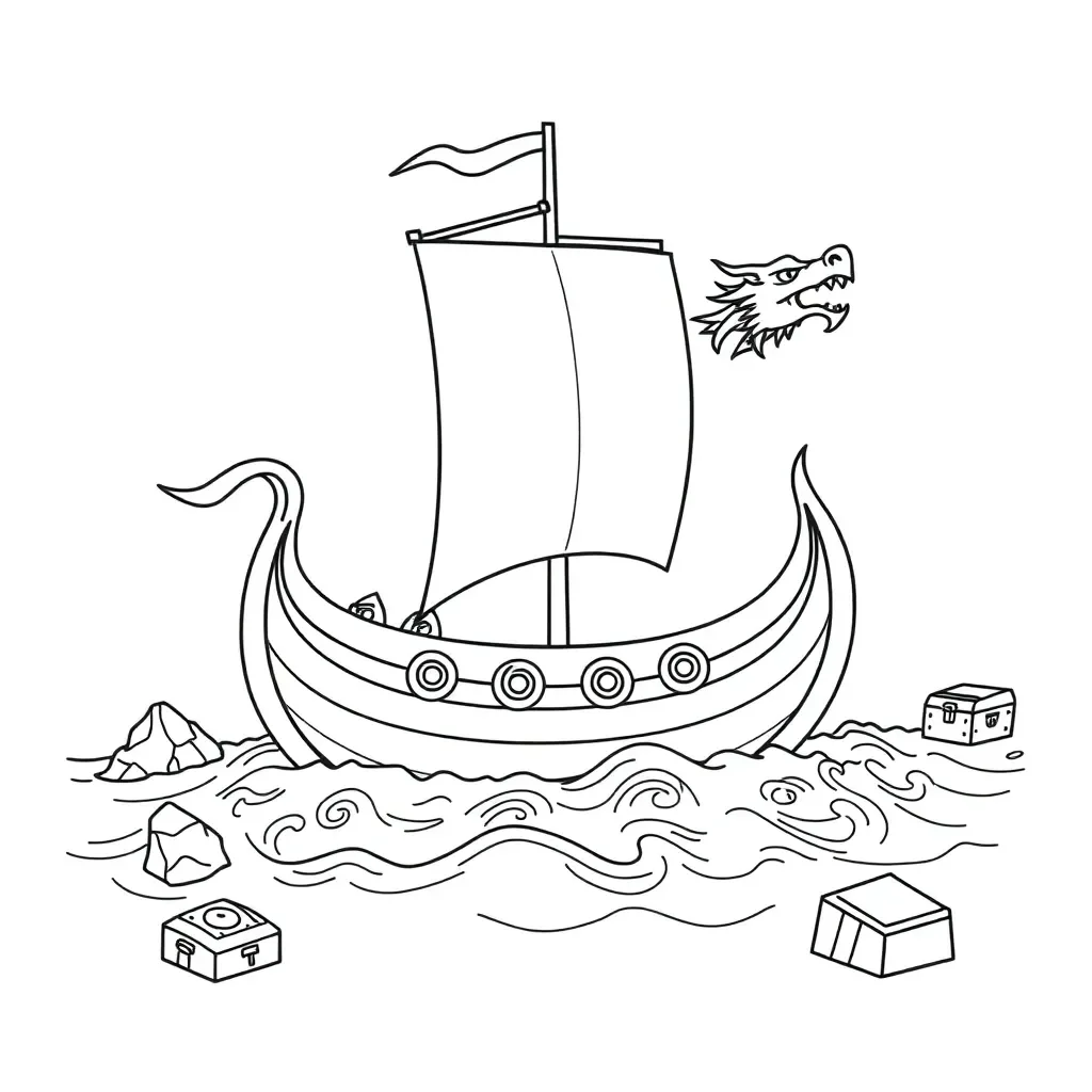 Viking longship illustration