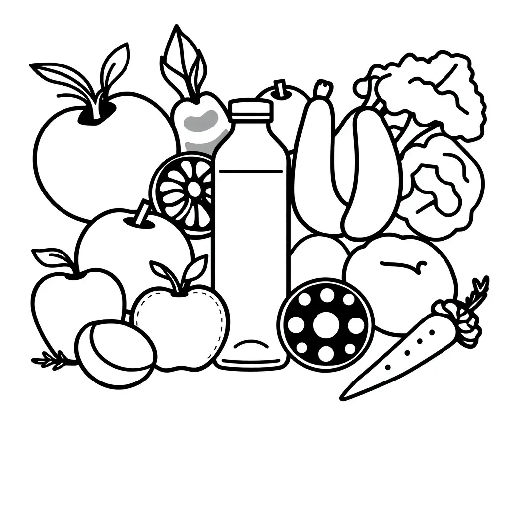 Healthy foods illustration