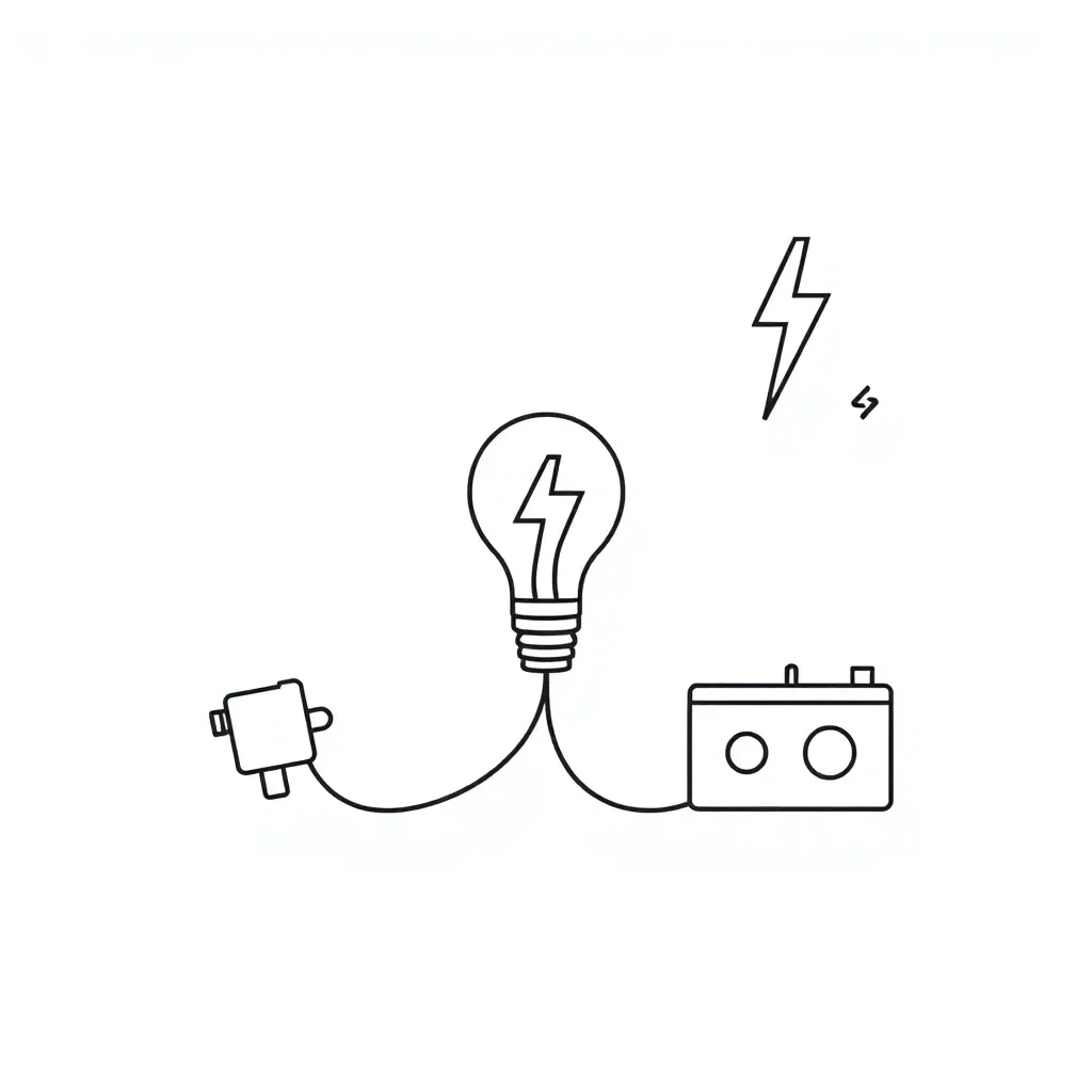 Electrical circuits and outlets illustration
