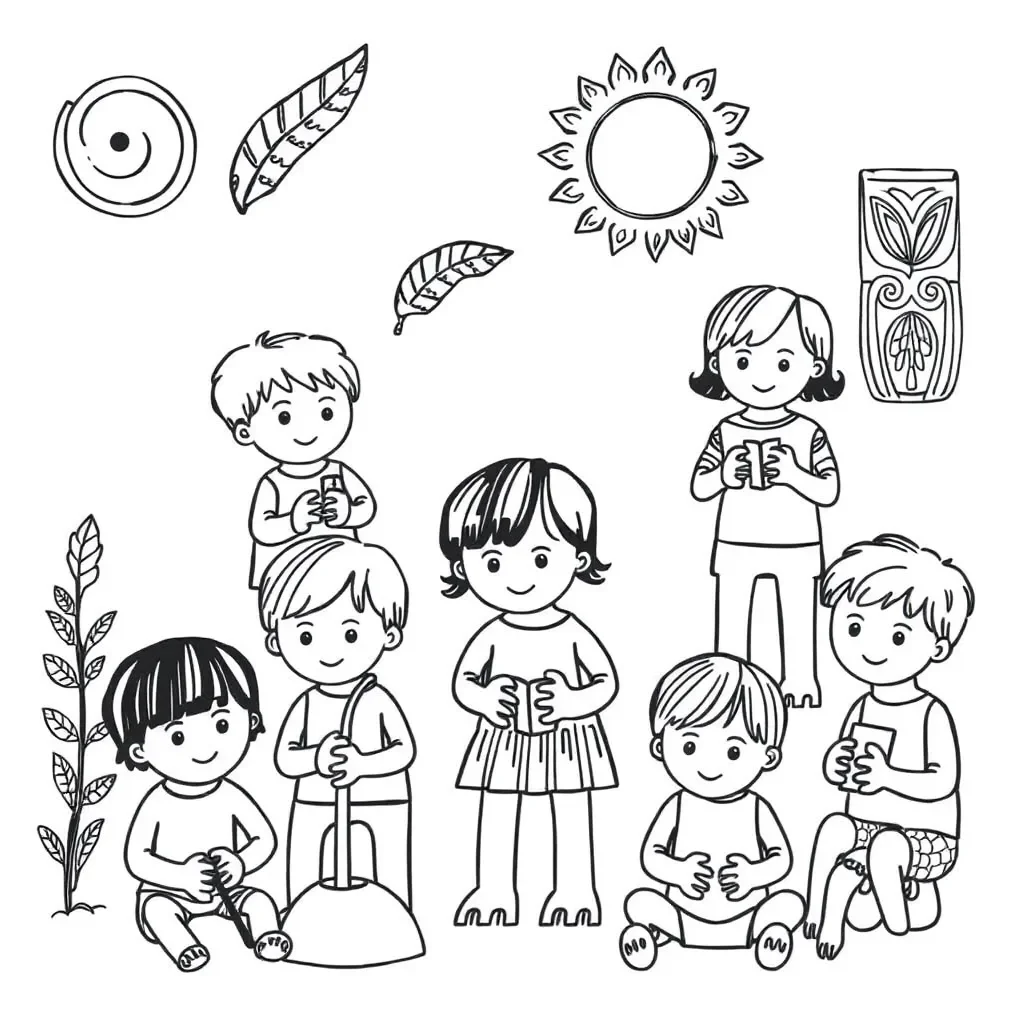 Happy children with different expressions