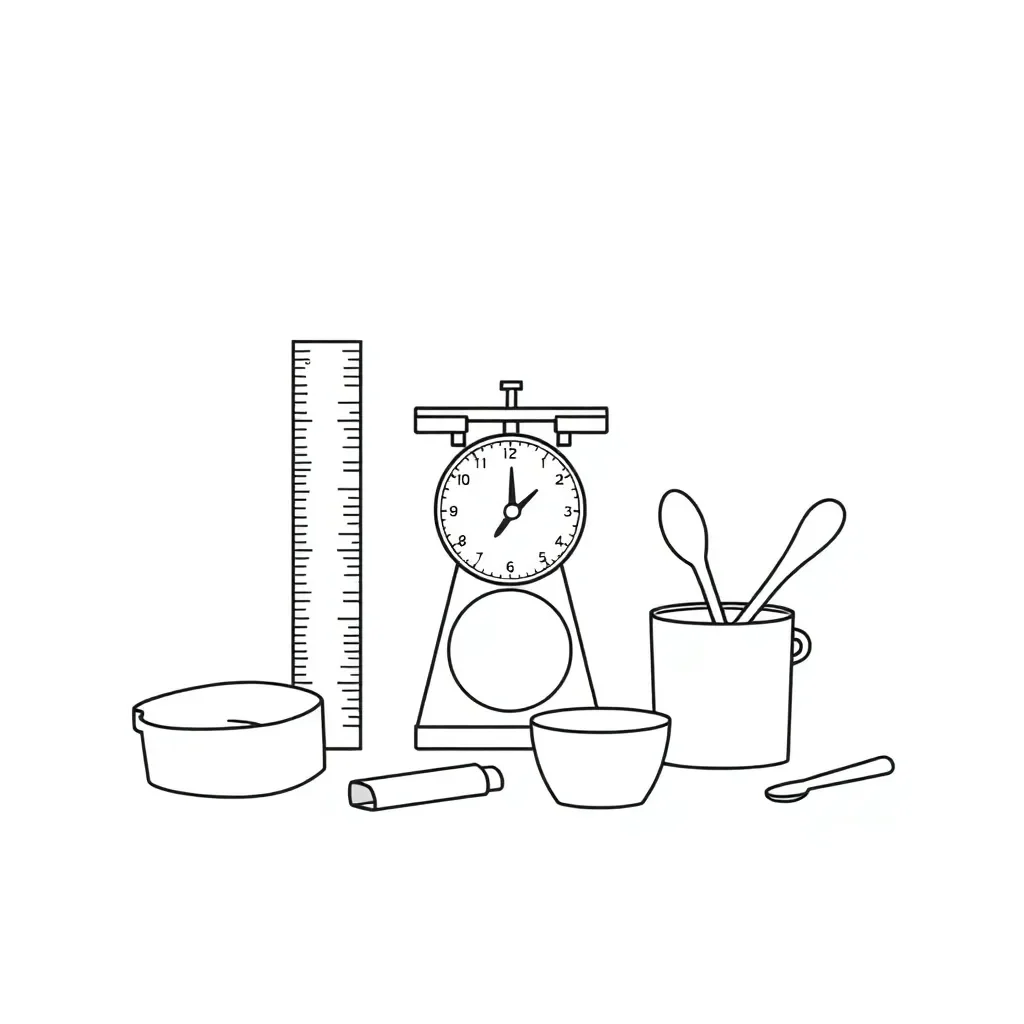 Measurement tools and units illustration