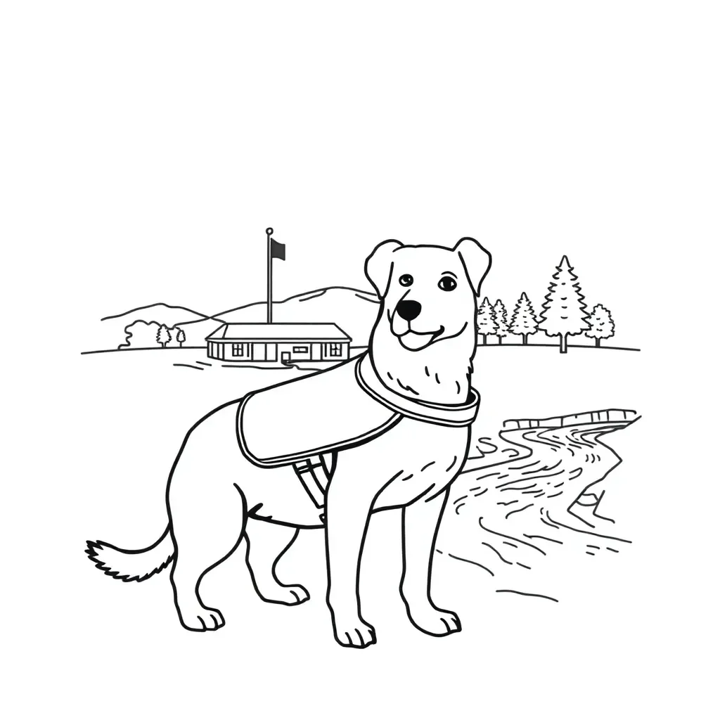 Dog rescue illustration