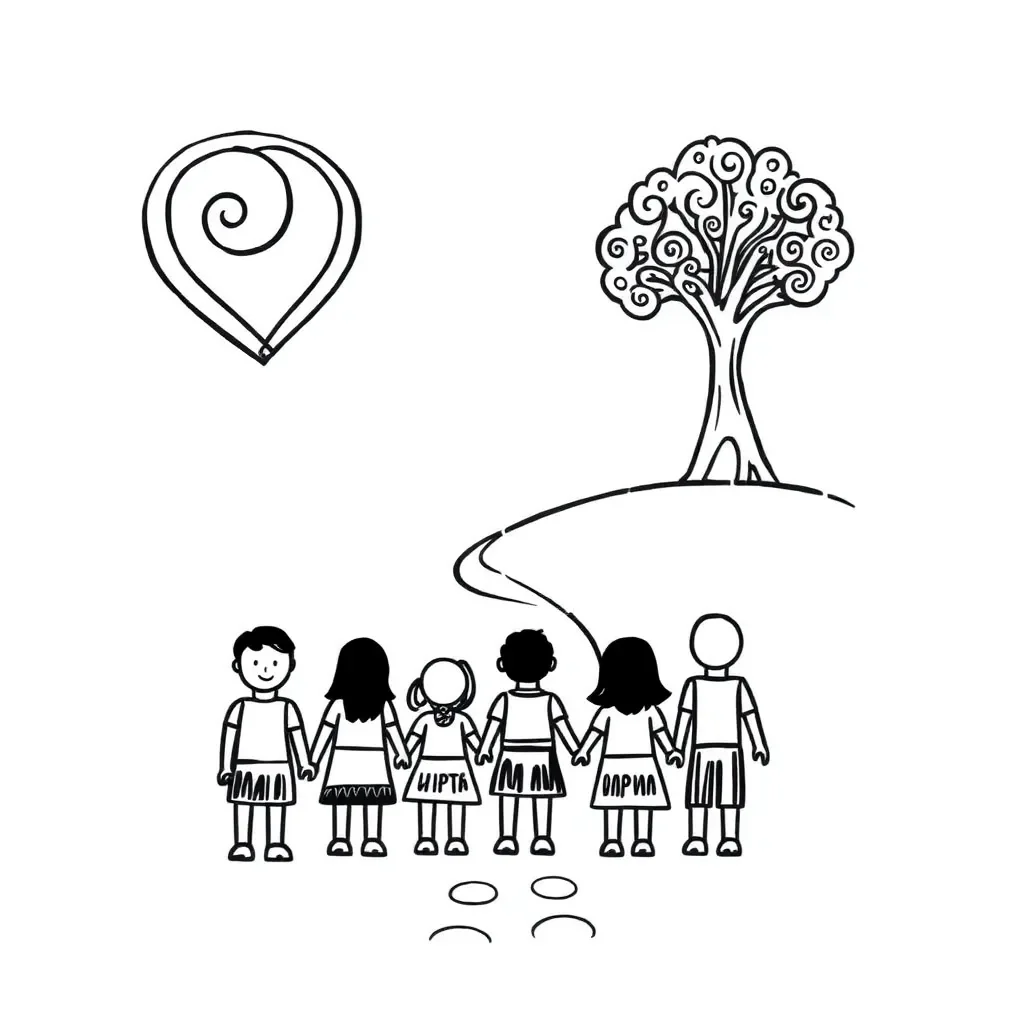 Tāne Raukura hearts illustration